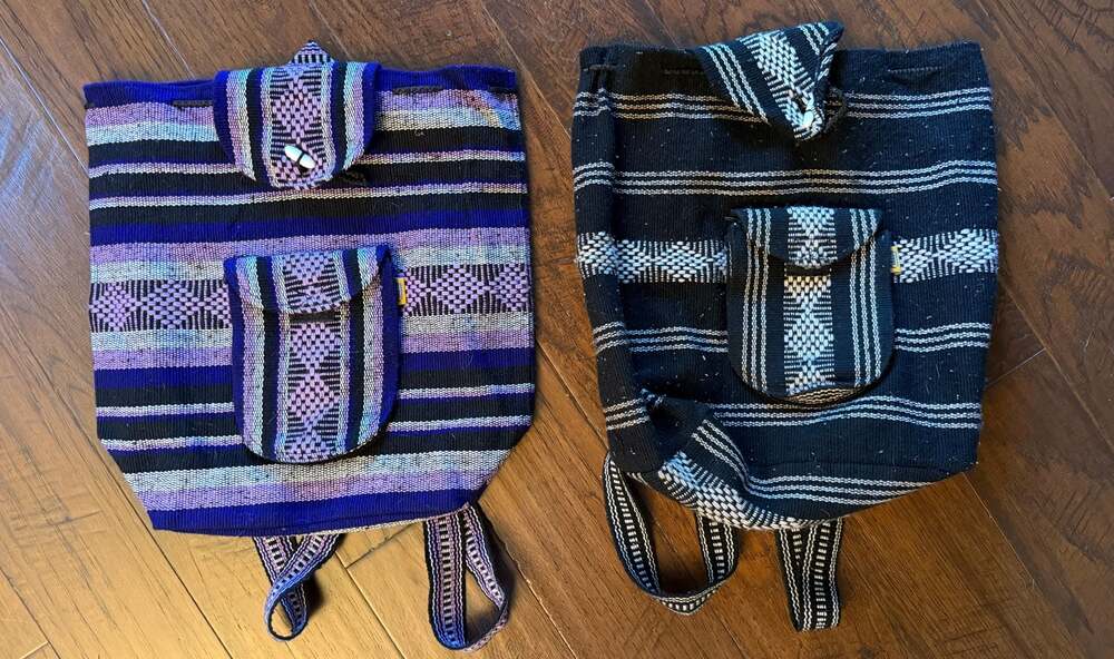Lot of 2 - Pinzon Mexican Handwoven Baja Stripe Backpacks